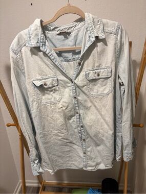 Rubbish Light Blue Denim Button-Down Shirt